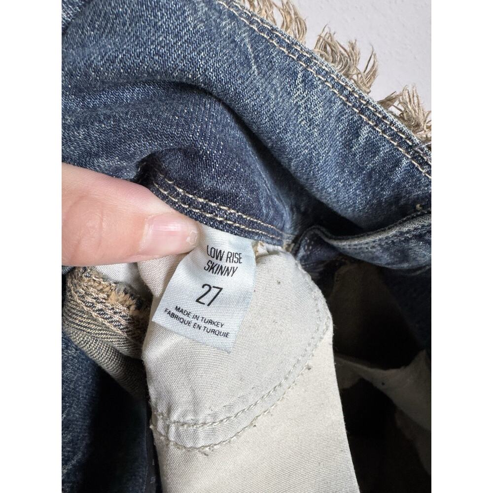 BDG Urban Outfitters Mid-Rise Fringe-Skinny-Leg Women's Size 2 Blue Denim Jeans - Picture 6 of 7